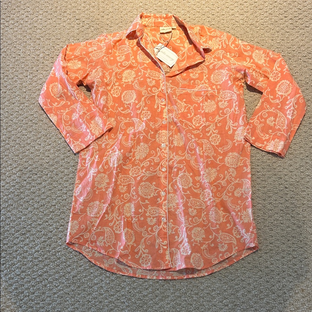 Women's Coral Floral Blouse